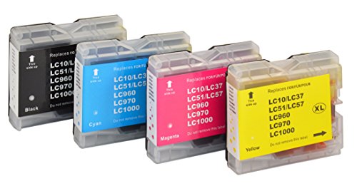 4 Druckerpatronen kompatibel für Brother LC1000 LC970 LC-1000 LC-970 - 2