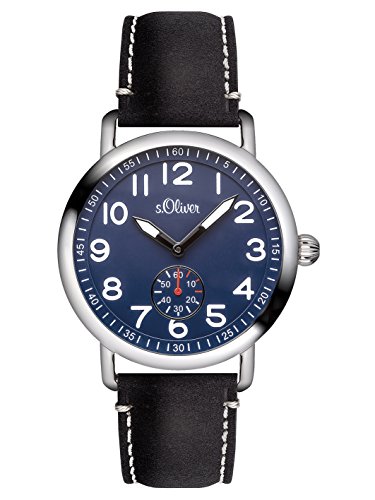 s.Oliver Herren-Armbanduhr XL Analog Quarz Leder SO-2927-LQ
