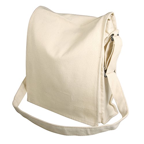 RAYHER 38771505 Schultertasche mit verstellbarem Riemen, 20 x 25 x 6 cm, 340 g/m², Beutel 1-Stück, natur