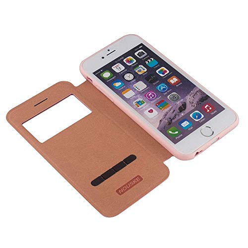 Funda inteligente con ventana y barra de botones Nouske para iPhone 6 y
6S de 4 7 pulgadas de Apple Oro rosa