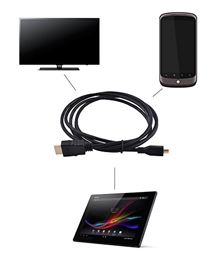 2m HDMI-Micro Kabel Ethernet TV Handy 3D TFT Adapter High Speed #1149 - 3