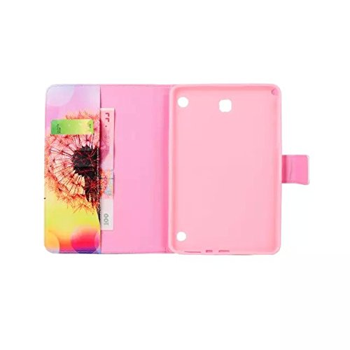 Galaxy Tab A 9.7 SM-T550 Hülle, Deenor Dandelion Series PU Leather Cover Stand Flip Schutzhülle für Samsung Galaxy Tab A 9.7 SM-T550. (Pink dandelion) - 8