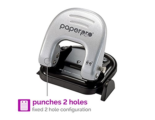 PaperPro 2315 - Perforadora de papel de 2 agujeros  color negro y plateado