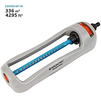 Grüntek GRÜNTEK Arroseur Asperseur Oscillant pour Arrosage Pelouse et Surfaces Carrées / Rectangulaires 366 m2. Moteur Turbo. Ampleur du jet 21x15 M