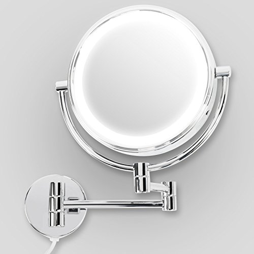 casa pura® Kosmetikspiegel für die Wandmontage | mit LED Beleuchtung | 3 hohe Vergrößerungsgrade wählbar (10-fach) - 2