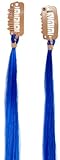 Love Hair Extensions Twin Pack Clip In Streaks Electric Blue