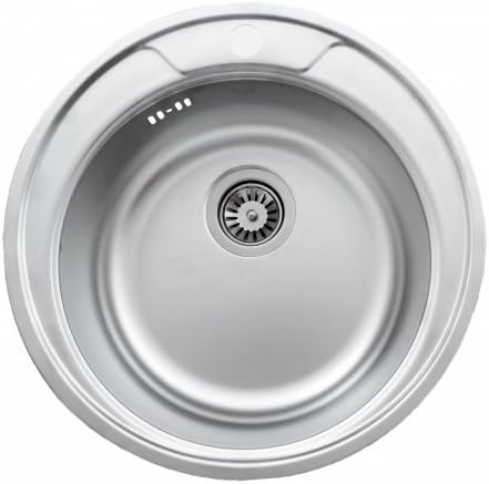 Kitchen Sink Mizzo Design Sino Basic 375 | One/Single Bowl Stainless Steel Kitchen Sink | For Topmount Installation | External dimensions (lxb): 480mm round | LIFETIME WARRANTY |