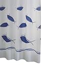 Ridder 463430-350 Duschvorhang Textil 180 x 200 cm Fish blau