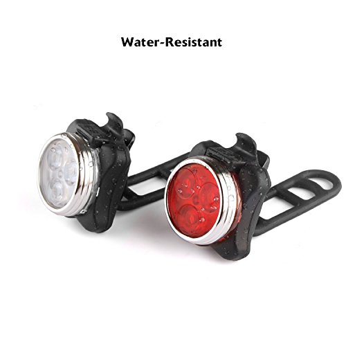 Eximtrade USB Wiederaufladbar Fahrrad Taschenlampe Vorderlicht und Rücklicht LED 4 Modi 100 Lumen Wasserdicht - 6