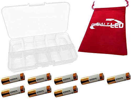 Cobalt Pouch Bundle: AA Batteries Alkaline 1.5 Volt, in protective plastic case. Replaces Battery: AA MN1500 MX1500 LR6 FR6 LR91 EN91 AM3 15A 4006 X91 Mignon (8)
