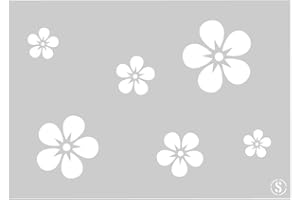 The Stencil Studio Forget Me Not Flower Stencil Set - Reusable Wall Stencil - Size Medium (A3) (10135M)