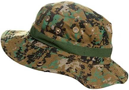 Wide Brim Outdoor Sun-shading Travel Fishing Cap Jungle Bush Camouflage Boonie Military Sun Hat Unisex Man Women Breathable Bucket Hat Camping Hunting Hiking Cap