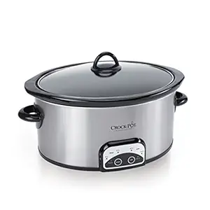 Crock-Pot SCCPVP600-S 6-Quart Smart-Pot Oval Slow Cooker, Stainless Steel
