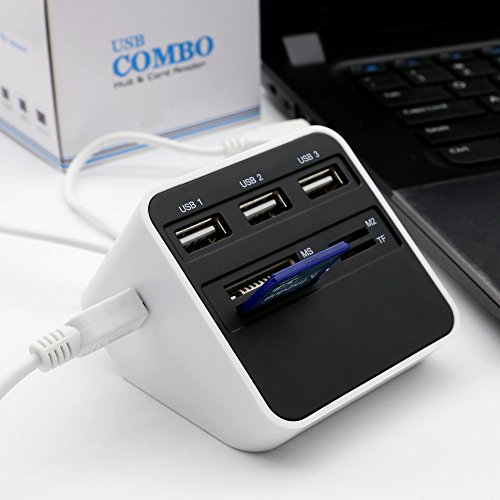 BAILONGJU High Speed All-in-1 USB 2.0 Kartenleser/ USB Hub 3 * USB/ MS/SD/M2/TF Kartenleser / 7 Slots USB Combo - 2
