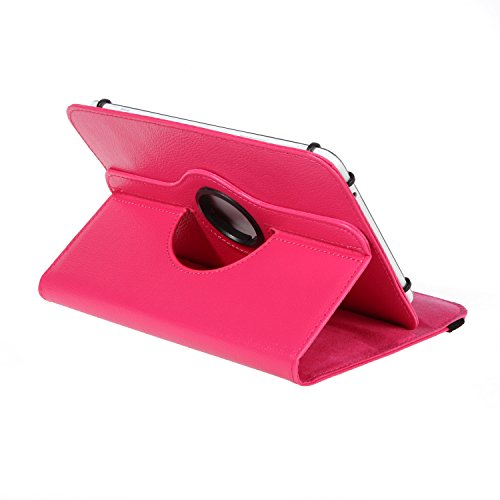 Universal Rotation Tasche für Tablet Modelle in 7, 8 oder 10 Zoll Größe Case Schutz Hülle Cover (7 Zoll, Pink) - 2