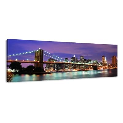 Visario 5701 Tableau sur toile de lin New York 120 x 40 cm