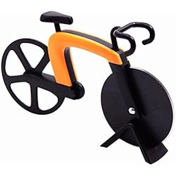 GA Homefavor Anti-adhésif en Acier Inoxydable Roulette à Pizza Vélo Découpe-Pizza, Décoration Idéale et Cadeau