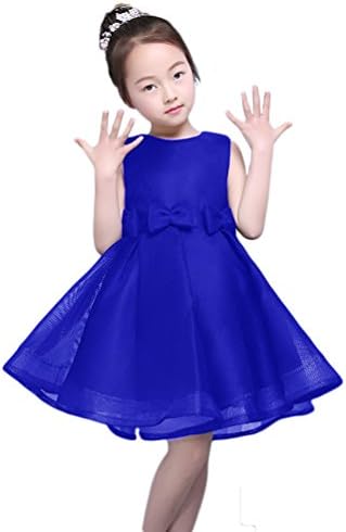 Chuanyi Flower Girls Dresses With Bows Pageant Bridesmaid Kids Skirt 3-12 Years, Blue, 9 Years