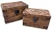 Produktbild Holzspielerei Schnitzereien 2er Set Holzlade Talesin bis 23 x 15 cm Holz Truhe Geschenk Deko 73674-0