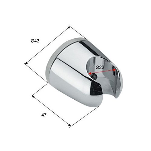 Duschkopf mit Schlauch und Brause-Halter von SANIXA | Duschbrause Set Messing verchromt mit Wandhalter u. Duschschlauch 150cm Duschsysteme Hand-Brause mit Brauseschlauch und Halterung Brausekopf Brausegarnitur Duschset | Badezimmerausstattung - 5