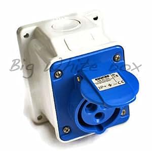 Powerpart 16A IP44 Mains Hook-Up Socket Coupler - For Caravans, Motorhomes & Campervans