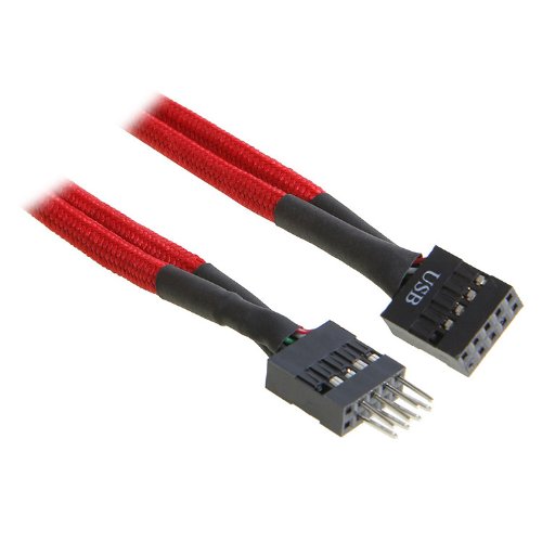 BitFenix Verlängerungskabel interne USB 2.0, 30 cm rot/schwarz