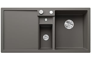 BLANCO COLLECTIS 6 S | Granitspüle aus SILGRANIT vulkangrau | Einbauart: Einbau von Oben | Hauptbecken rechts | für 60 cm breite Unterschränke | Großes Becken | Reinigungsfreundlich