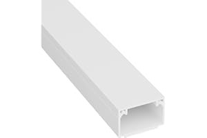 D-Line Goulotte Carrée, Cache-câble auto-adhésif, Gestion et masquage de câbles simples - 1 x 25 mm (L) x 16mm (H) - sections de 1 mètre – Blanc