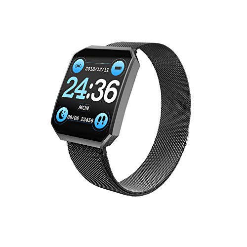 Reawul Fitness Tracker, Smart Watch with Heart Rate and Sleep Monitor, Activity Trackers Step Counter IP68 Waterproof Smartwatch for Kids Women Men (Black)