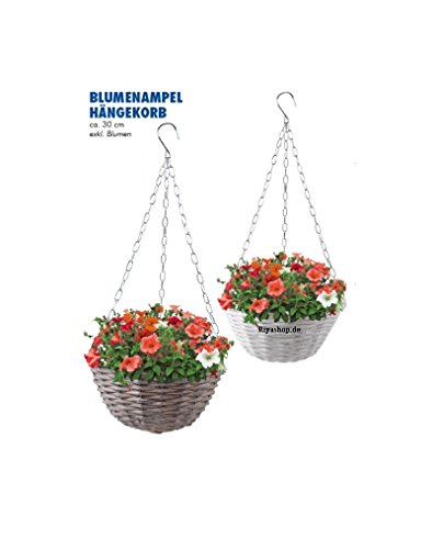 Pflanztopf Hänger Ø ca. 30 cm, Vintage Antik Stil Blumenampel Blumentopf (Nature)