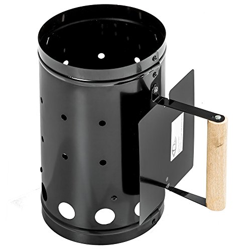 TecTake XXL Anzündkamin Grillkohleanzünder mit Hitzeschutzschild schwarz - 2