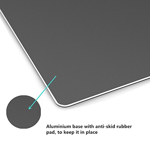 Gaming Maus Pad, jtdeal 3 mm Aluminium Metall Mousepad Mats mit wasserdichter Unterseite aus rutschfestem Gummi und Micro Sandstrahlung Oberfläche, Aluminium, für schnelle und präzise Kontrolle (Silber, 29,2 cm) - 6