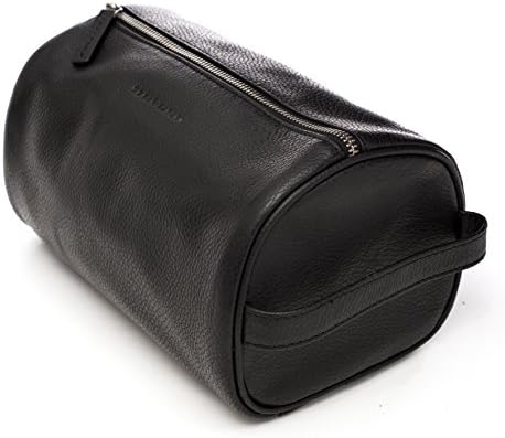 Urban Safari Luxury Leather Wash Bag, Toiletry Bag (Black)