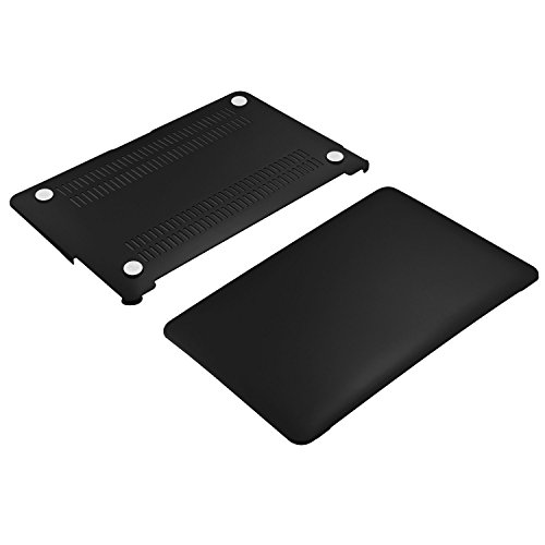 tinxi® Zweiteilige Matte Gummierte Harte Schutzhülle für Apple Macbook Pro Retina 13,3 Zoll (Modell A1425 A1502) Hülle Cover Schale Schutz Hülle Tasche Etui Case Shell Hard Plastik transparent mattiert Schwarz - 7