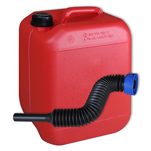 Preisvergleich Produktbild 10 Liter Kanister rot + Ausgießer flexibel lang (DIN 45)