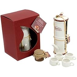 Napolitaine cafetière avec 4 tasses de café en céramique