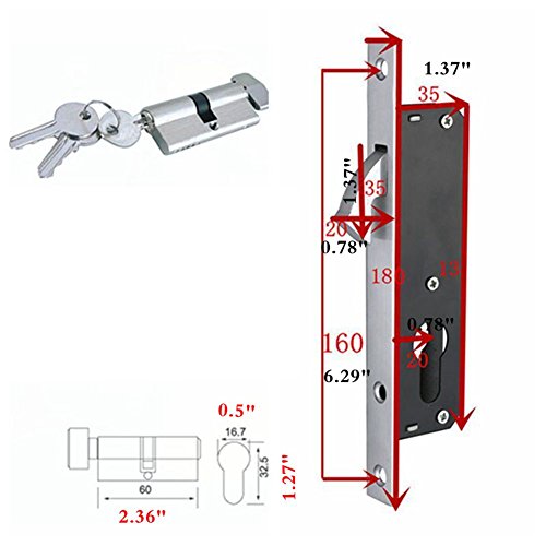 dometool UK Home mejora Patio puerta corredera de cristal cilindro de