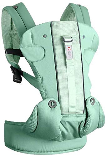 YZ Babytrage-Rucksäcke Ergonomischer weicher, atmungsaktiver Babytrage, verstellbares, sicheres Baby,Grün