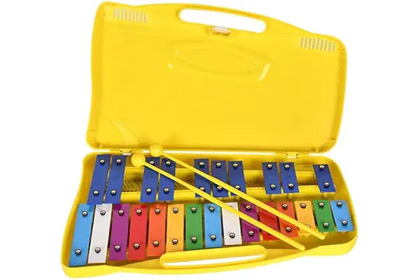 Xilófono Glockenspiel Metalófono 25 Teclas Metálicas Angel AG-25N3 con Estuche Amarillo (amarillo)