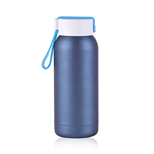 Insulated Thermos 8oz Vacuum Stainless Steel Water Bottle with Handle for Commute/Morning Cup/Lunch Bag(Blue, L.&G.)