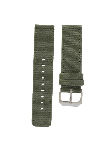 slow - Olive Green Canvas Strap, Silver Buckle slow - Olive Green Canvas Strap, Silver Buckle