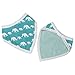 Bears Organics for Kids Reversible Neckerchief Organic Cotton, GOTS'Elephant Cotton Global Organic Textile Standard Light Blue