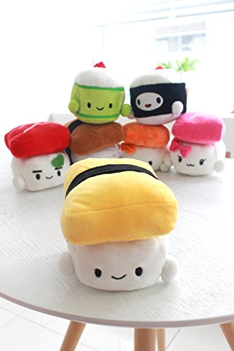 KiKa Monkey Japanische Lebensmittel Sushi Kissen Plüschtiere Mini Nap Kissen (Gelb) - 4