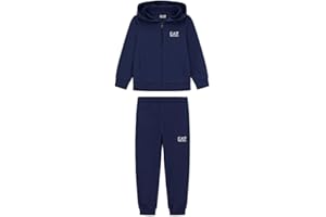 EA7 Emporio Armani Tuta Bambino in Cotone con Zip e Logo sulla Schiena 7B000031AF10380 8059797181821-16A