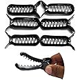 BHARATGAURAV - Hair Accessories BHARATGAURAV Banana Hair Clip Pack Of 6 For Women And Girls (Black) Large