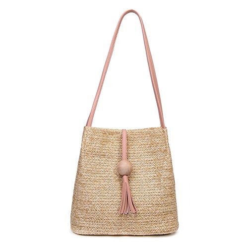 Preisvergleich Produktbild WDOIT Strohtaschen Damen Handtaschen Sommer Strohsack Crossbody Tasche Retro Schulterbeutel Freizeit Geflochten Strandtasche