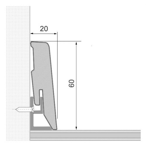 Dekor-Sockelleiste – Fußleiste – Höhe 60mm in Weiß - 2
