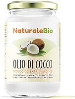 Olio di Cocco Biologico Extra Vergine 500 ml | Crudo e Spremuto a Freddo | Organico e Puro al 100% | Ideale sui Capelli, sul Corpo e ad Uso Alimentare | Olio di Cocco Bio Nativo e non Raffinato | NATURALEBIO