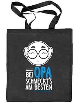 Bei Opa schmeckts am besten, Vatertag Natur Stoffbeutel Jute Tasche (ONE SIZE)
