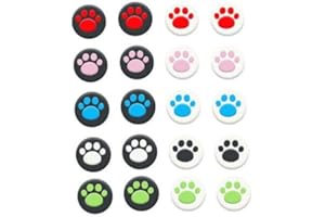 PERFECT PART 2 tapones de silicona analógicos para palanca de mando de pulgar de goma para PS5 PS4 Slim Pro PS3 Xbox One X S Elite Switch Pro Xbox 360 Wii u Controller Game Cute Cat Claw (Blanco-Negro)